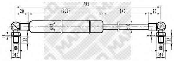 MAPCO 91540 Газова пружина, кришка багажника