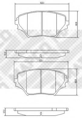 MAPCO 6768 Комплект гальмівних колодок, дискове гальмо