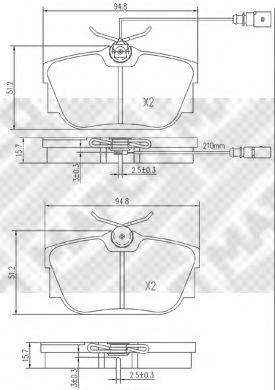 MAPCO 6790 Комплект гальмівних колодок, дискове гальмо