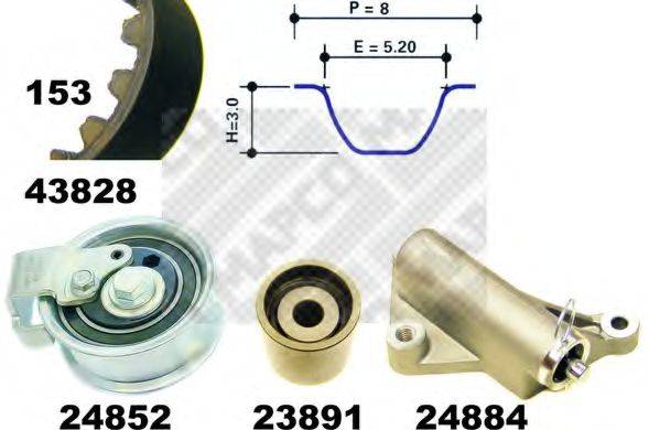 MAPCO 23840 Комплект ременя ГРМ