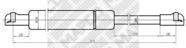 MAPCO 20040 Газова пружина, кришка багажника