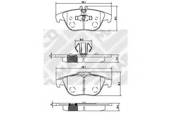 MAPCO 6864 Комплект гальмівних колодок, дискове гальмо