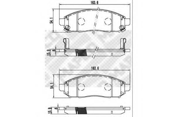 MAPCO 6868 Комплект гальмівних колодок, дискове гальмо