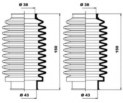 MOOG K150003 Комплект пильника, рульове керування