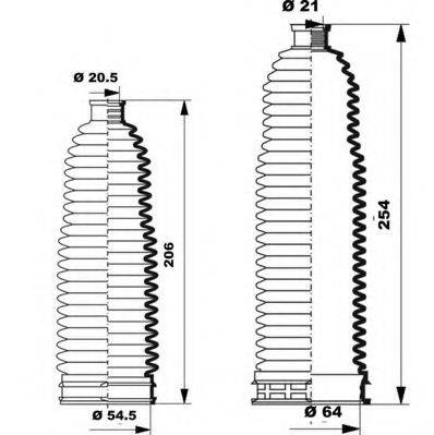 MOOG K150242 Комплект пильника, рульове керування