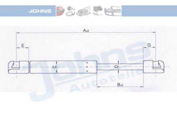 JOHNS 23049591 Газова пружина, кришка багажника