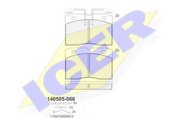 ICER 140505066 Комплект гальмівних колодок, дискове гальмо