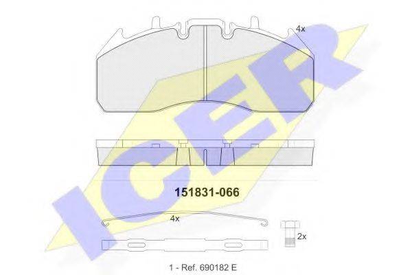 ICER 151831 Комплект гальмівних колодок, дискове гальмо