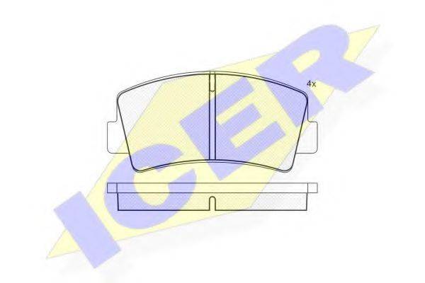 ICER 180106 Комплект гальмівних колодок, дискове гальмо