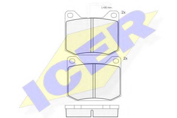 ICER 180120 Комплект гальмівних колодок, дискове гальмо