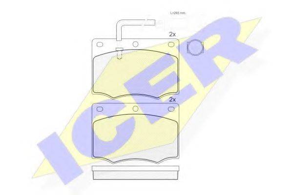 ICER 180395 Комплект гальмівних колодок, дискове гальмо