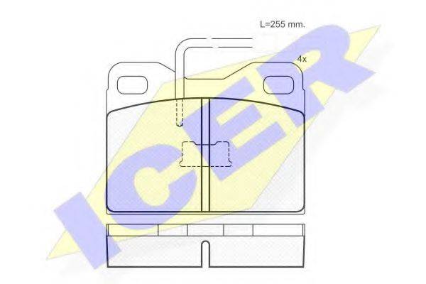 ICER 180408 Комплект гальмівних колодок, дискове гальмо