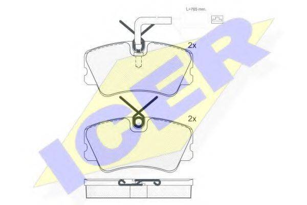 ICER 180698 Комплект гальмівних колодок, дискове гальмо