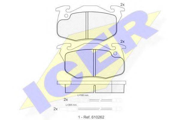 ICER 180866 Комплект гальмівних колодок, дискове гальмо