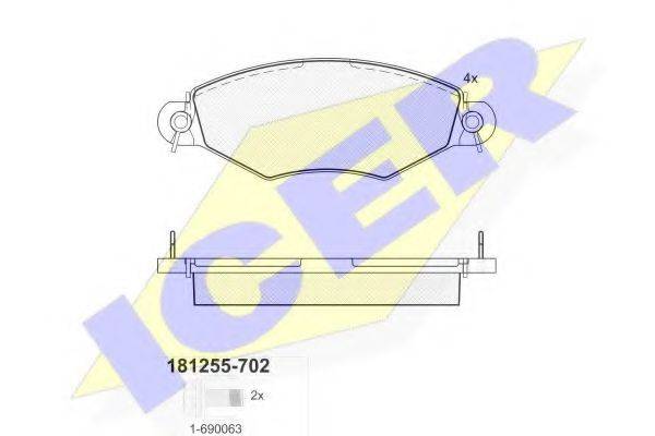 ICER 181255702 Комплект гальмівних колодок, дискове гальмо