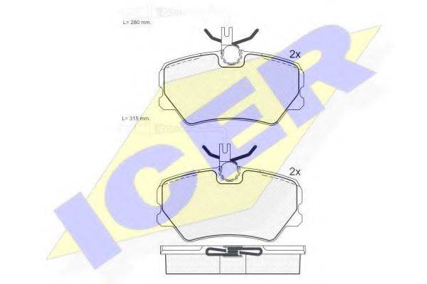 ICER 181285 Комплект гальмівних колодок, дискове гальмо