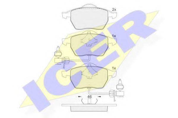 ICER 181362 Комплект гальмівних колодок, дискове гальмо