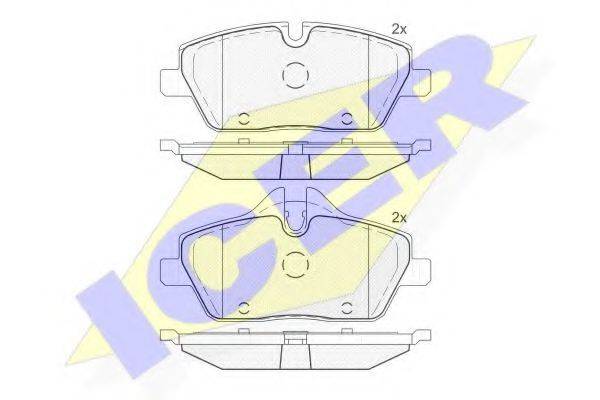ICER 181662 Комплект гальмівних колодок, дискове гальмо