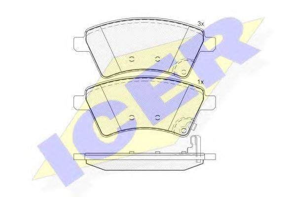 ICER 181758 Комплект гальмівних колодок, дискове гальмо