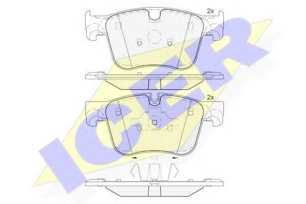 ICER 182166 Комплект гальмівних колодок, дискове гальмо