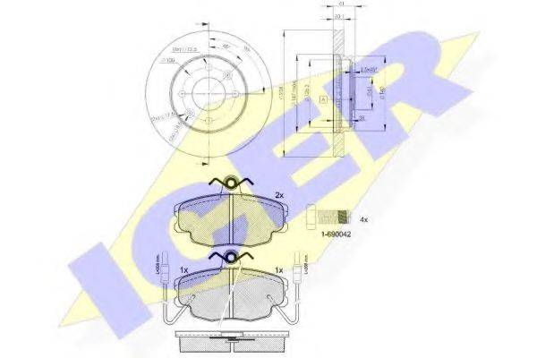 ICER 305546572 Комплект гальм, дисковий гальмівний механізм