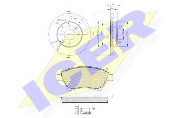 ICER 315796572 Комплект гальм, дисковий гальмівний механізм