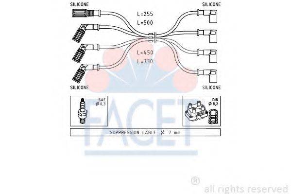 FACET 48887 Комплект дротів запалювання