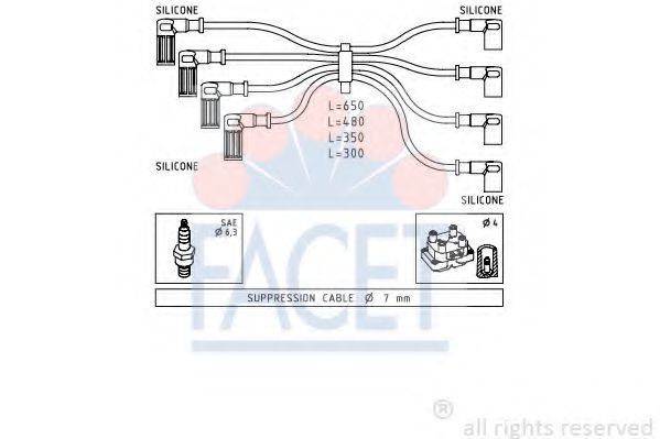 FACET 48888 Комплект дротів запалювання