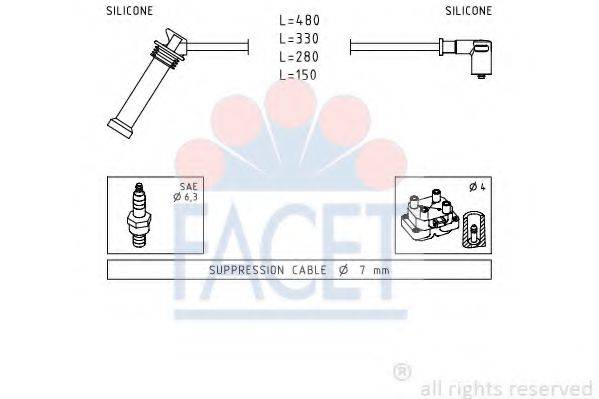 FACET 49614 Комплект дротів запалювання