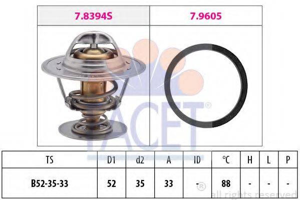 FACET 78483 Термостат, охолоджуюча рідина