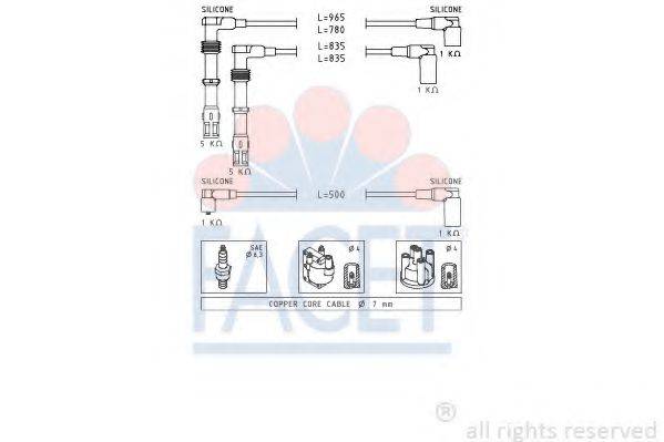 FACET 49356 Комплект дротів запалювання