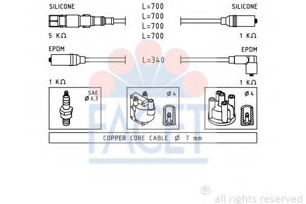 FACET 49353 Комплект дротів запалювання