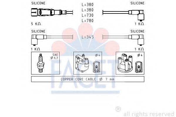 FACET 49569 Комплект дротів запалювання