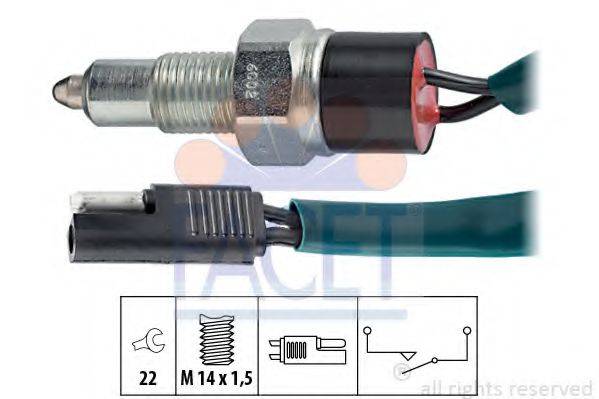 FACET 76002 Вимикач, фара заднього ходу
