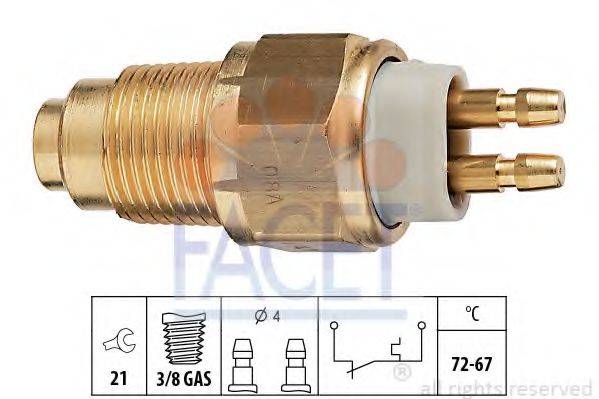 FACET 75125 Термивимикач, вентилятор радіатора