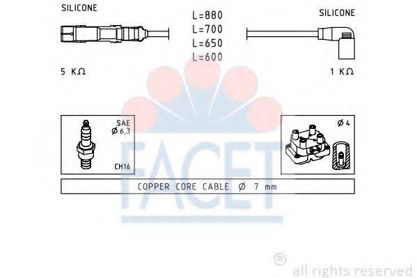 FACET 49595 Комплект дротів запалювання