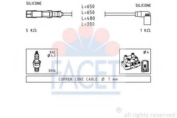 FACET 49585 Комплект дротів запалювання