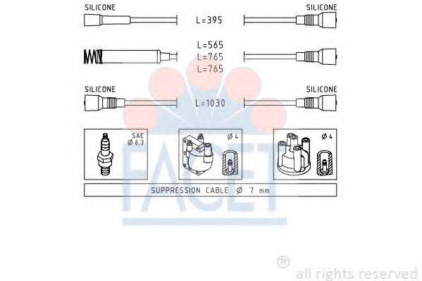 FACET 48527 Комплект дротів запалювання