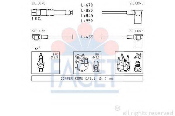 FACET 49300 Комплект дротів запалювання