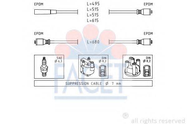 FACET 48511 Комплект дротів запалювання