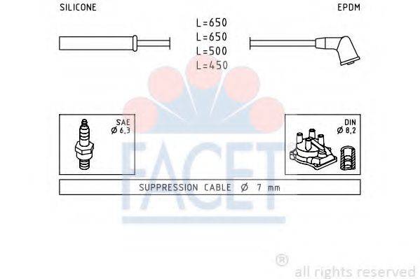 FACET 49741 Комплект дротів запалювання