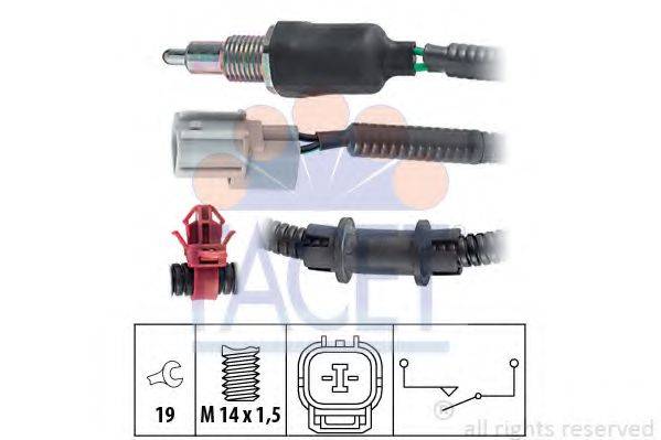 FACET 76175 Вимикач, фара заднього ходу