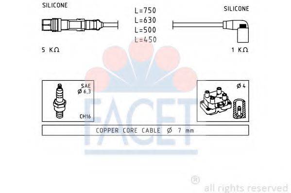 FACET 49723 Комплект дротів запалювання