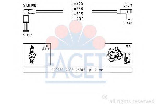 FACET 48613 Комплект дротів запалювання