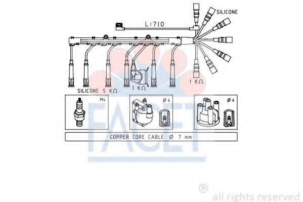 FACET 48587 Комплект дротів запалювання