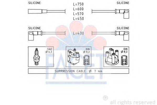 FACET 48612 Комплект дротів запалювання