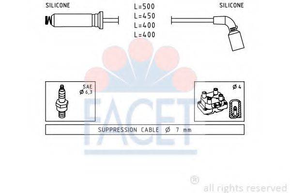 FACET 49730 Комплект дротів запалювання