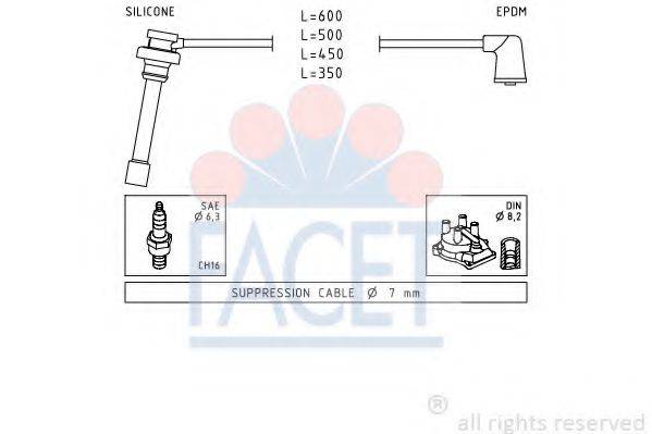 FACET 49882 Комплект дротів запалювання