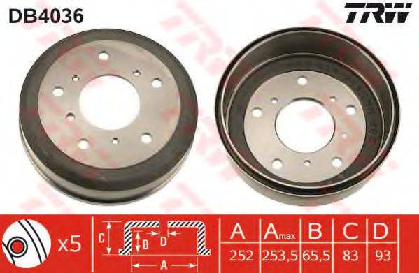 TRW DB4036 Гальмівний барабан