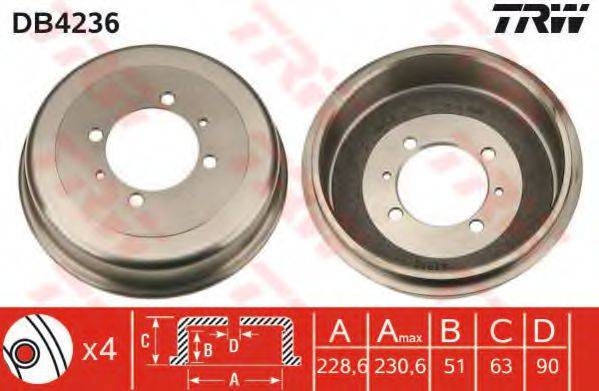 TRW DB4236 Гальмівний барабан
